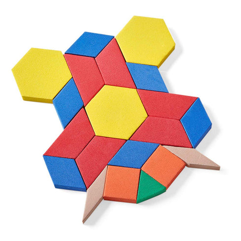 hand2mind Foam Pattern Blocks, Geometric Shapes for Kids, Toddler Pattern Blocks, Sorting Math (Set of 250)