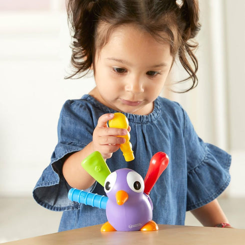 Learning Resources Pedro The Fine Motor Peacock, Toddler Learning Toys, Develops Fine Motor Skills, 6 Pieces