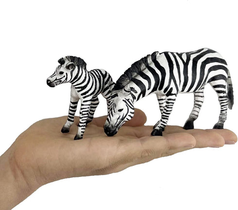 Playset Gemini&Genius Zebra Toys - Wild Life Zoo Animal Figurines, African Jungle Animal Action Figure Gift for Kids