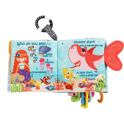 0-6, 6-12, 12-18 Fish Baby Books Toys, Touch Feel Cloth Crinkle Books for Babies, Infant Toys Months,Early Learning