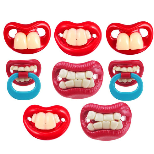 LUOZZY 8pcs Funny Baby Pacifiers Silicone Newborn Baby Teeth Pacifiers Cute Baby