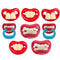 LUOZZY 8pcs Funny Baby Pacifiers Silicone Newborn Baby Teeth Pacifiers Cute Baby