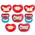 LUOZZY 8pcs Funny Baby Pacifiers Silicone Newborn Baby Teeth Pacifiers Cute Baby