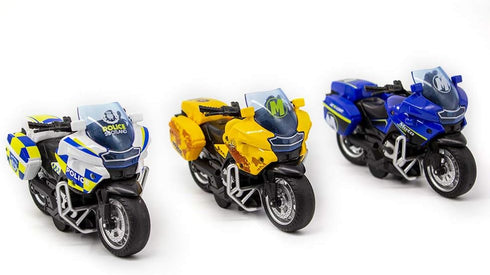Toy Motorcycle Model - Pull Back Vehicles with Sounds and Lights for Kids 3-9, Collectible Scaled Cars