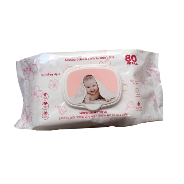 Generic Baby Ultra-soft, Water-based, 3X thicker and softer 80 Wipes, Plain
