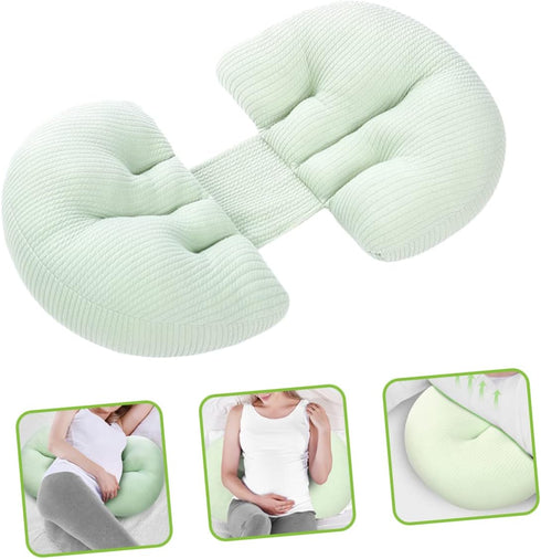 Hemobllo Pregnant Women Shaped Pillow Multifunctional Waist Support Cushion for Side Sleeping Comfort for Abdomen