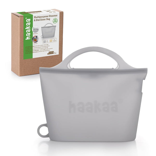 Haakaa On-The-Go Silicone Microwave Steamer & Steriliser Bag, 40oz/1250ml Reusable Silicone Steaming