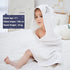 MICHLEY Cotton Hooded Baby Towel Bathrobe for Boys Girls 0-6 Year - White
