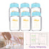 6 Pack, 6 oz, Set Matyz Glass Breastmilk Storage Bottles, Compatible with Spectra Medela Breast Pump - Freezer Safe