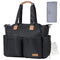 Lekebaby Diaper Bag Tote - 17 Pockets Large Travel Diaper Waterproof Tote