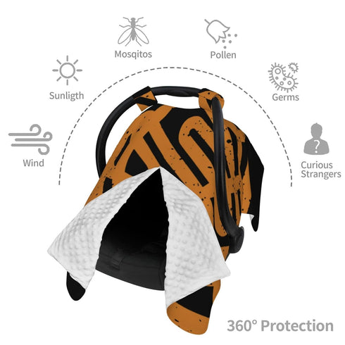 Zhbvncp French Horn Pattern Baby Car Seat Cover & Breastfeeding Nursing Cover - Breathable Stretch Fabric Multi-Use