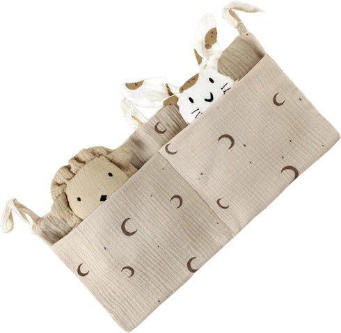 Kangnice Cribs Storage Bag Baby Bedside Hanging Storage Bag for Drool Bibs Diaper