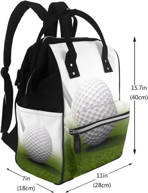 OUSIKA Backpack Daypacks Golf Ball Print Diaper Bag Multifunction Laptop Travel Large Nappy Bag, Black, One Size