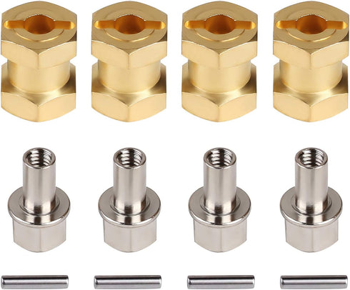 INJORA RC Hex Hub 12mm Brass Wheels Hex Hub Extension for 1/10 RC Crawler Axial SCX10 90046 D90