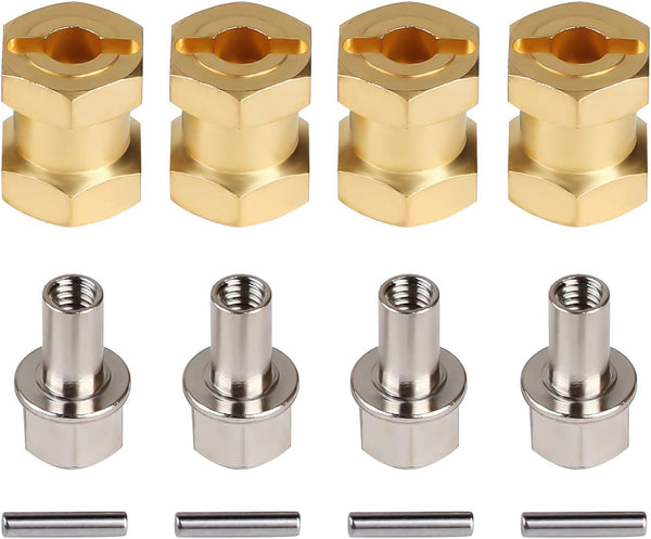 INJORA RC Hex Hub 12mm Brass Wheels Hex Hub Extension for 1/10 RC Crawler Axial SCX10 90046 D90