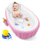 PandaEar Portable Baby Inflatable Bathtub, Toddler Bath Tub with Air Pump, Foldable Non-Slip Shower Basin (Pink)