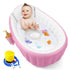 PandaEar Portable Baby Inflatable Bathtub, Toddler Bath Tub with Air Pump, Foldable Non-Slip Shower Basin (Pink)