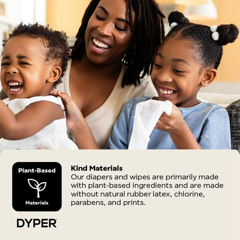 DYPER Baby Wipes, 99% Water, 100% Plant-Based, Hypoallergenic for Sensitive Skin, Fragrance Free, 12 Pack