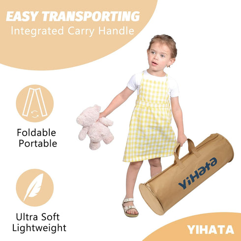 YIHATA Bed Rail for Toddlers, 2 Pack Foldable Safety Bed Rail Guard, Foam Bed Bumper with Non-Slip Cover for Queen,