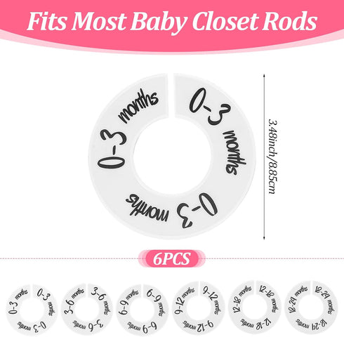 Hadnves Closet Closet 6 Baby Dividers Unisex Round Baby Clothes Dividers Nursery Organizer Decor Double-Sided Fits Most