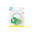 Bumkins Baby Teething Toy Keys Rings, Soft Flexible Pacifier, Freezable Platinum Silicone Teether, Green and Gray