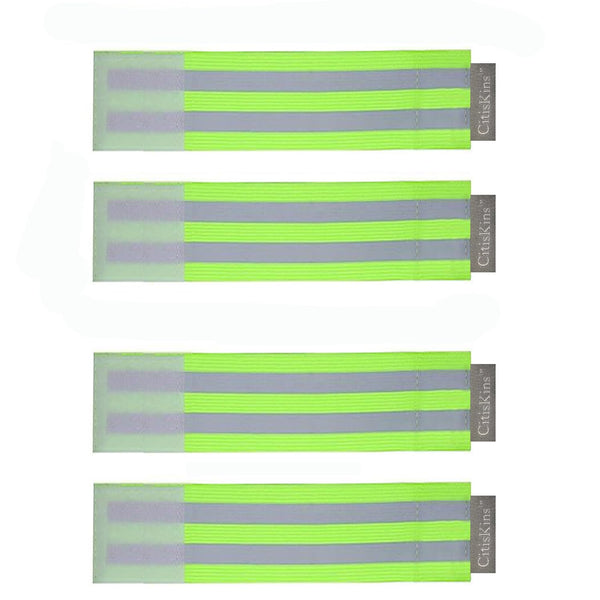 Reflective Bands for Baby Stroller Accessories, High Visibility Elastic Safety Reflector Straps (4 Pieces)