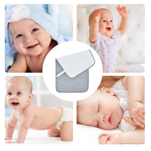 Generic 50x70cm Portable Diaper Mat, Travel Changing Pad, Foldable Bed Liner, Soft Waterproof Cotton Pad with Non Slip