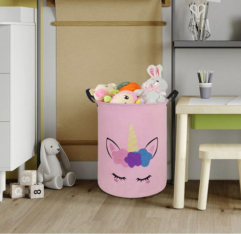 Round Laundry Hamper Storage Basket, Organizer for Clothes and Toys, Nursery Hamper Gift Basket with Handles