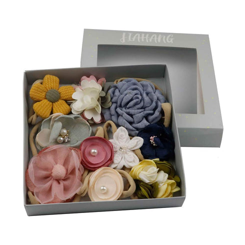 JIAHANG Baby Girls Hair Bow Headbands, 10PCS Nylon Floral Hair Accessories for Newborn Infant Toddlers
