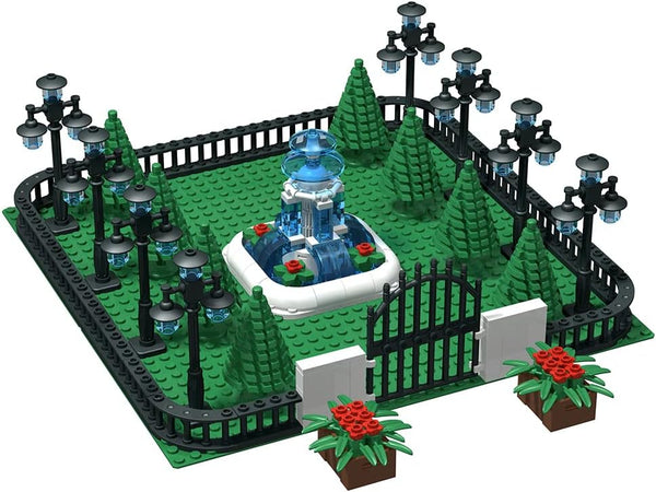 Building Block Education Toy, Street Lamp & Tree Fences Sets, Compatible with Major Brands