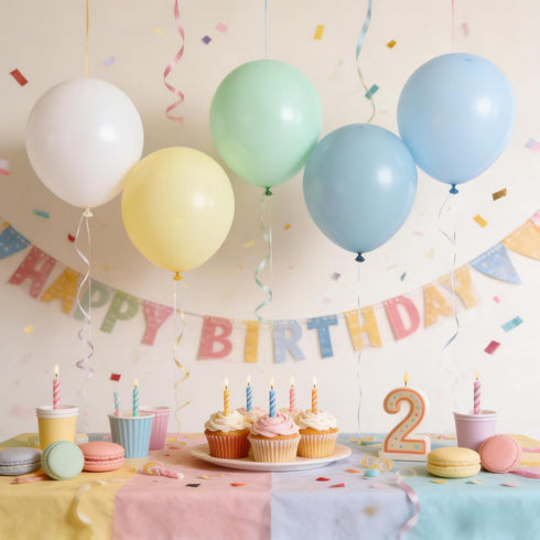 50Pcs 12 Inch 1st Blue and Green Balloons, Baby Shower Balloons Pastel Light Green White Baby Blue Yellow for Kid Boy