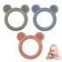 Baby Teething Toys for 0-6 Months, Set of 3 BPA Free Soft Bear Ring Silicone Teether for Sore Gums
