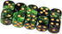 10PCS Polyhedral D6 Dice 16mm Acrylic Game Dice for RPG MTG DND Table Games (Green Black)