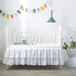 14" JSD White Ruffled Crib Bed Skirt Double Layer Nursery Toddler Dust Ruffle Bedding Skirt Deep Drop