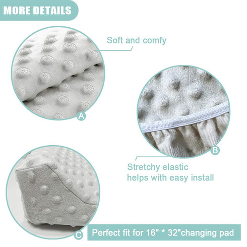 Soft Minky Dots Changing Pad Cover for Baby - White