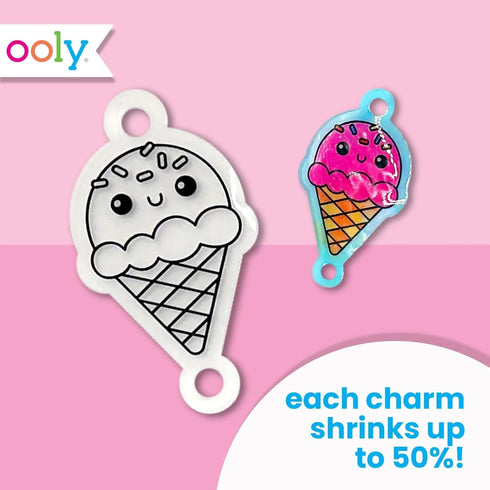 Ooly Shrink-Its! 24 PC DIY Shrinking Art Bracelet Kit, Includes 20 Pre-Cut Charms for Kids