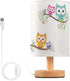 YYZZH Table Lamp Cute Cartoon Owl with Baby Child on Tree Branch Nightstand