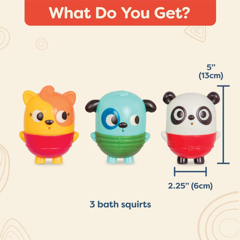 B. toys Mold Free Bath Toys, Squish & Splash, Color-changing Animals, Easy Cleaning Bath Toy for 6 Months +