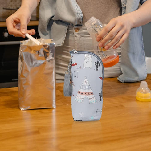 Kisangel Infant Bottle Warmer - Portable Milk Bottle Bag, Insulated, Keeps Warm, Carrying Sleeve Pouch for Newborn