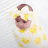 Set, Little Sleepies Swaddle & Headband Bow Viscose from Bamboo Baby Swaddles, Newborn Baby Girl Clothes (Luxe