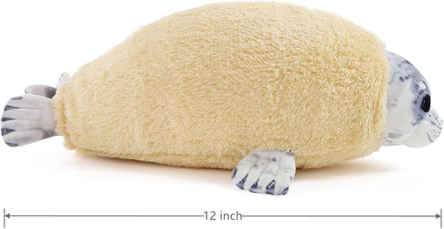Chubby Blob Young Seal Pillow, Soft Plushies, Cute Ocean Stuffed Animals, Room Decor, Throw Pillow Doll Gift (Small, 12