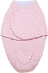 Ultra Soft 2 Ply Plush Swaddle Blanket with Embroidery for Baby, Pink
