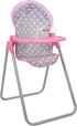 509 Crew: Cotton Candy Pink: Foodie Doll Highchair - Pink, Grey, Polka