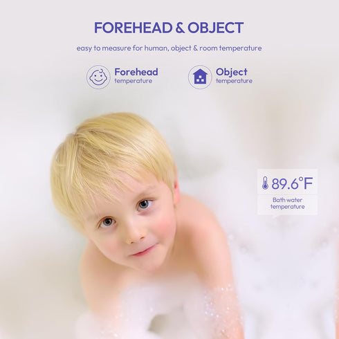 Forehead Thermometer for Adults, Kids & Babies - No-Touch Infrared Digital Thermometer with LCD Display, Fever Alarm