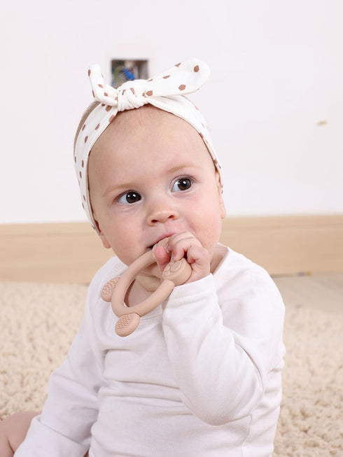 3 Pack 0-12 PandaEar Silicone Teething Toys - Baby Teething Rings, BPA Free Teether for Months, Soothing Sore Gums