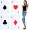 4 Pcs Jumbo Playing Cards - 2.62 ft Tall Giant Deck of Cards for Oversized Casino Theme Party Decorations