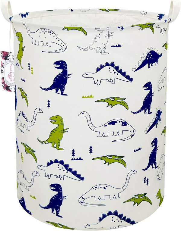Dinosaur Laundry Basket Hamper - Cute Kids Toy Storage Bin with Handles for Boys and Girls Dinosaur Room Decor
