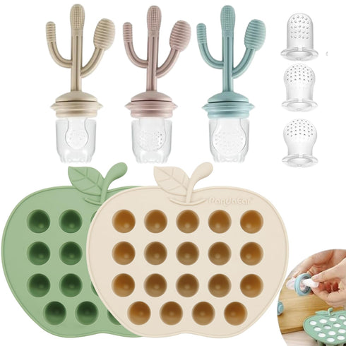 PandaEar 2 Pack Baby Breastmilk Popsicle Molds & 3 Pack Baby Fruit