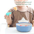 Baby Fork and Spoon Set with Carry Case, Toddler Training Utensils in Silicone and Stainless Steel - Dinosaur Design
