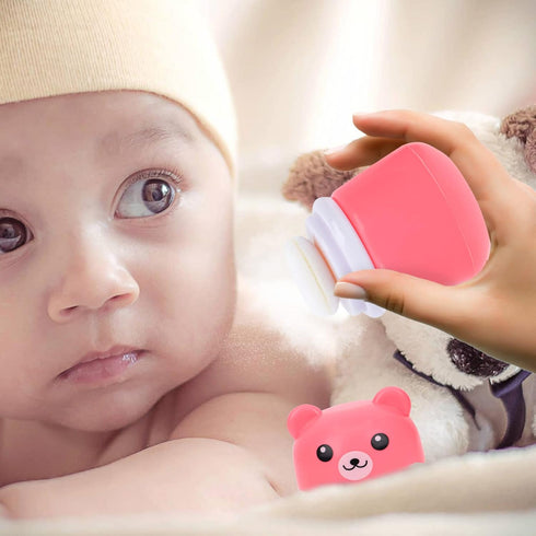 OSALADI Baby Powder Bottle: Cartoon Bear Powder Puff Box, Infant Loose Powder Box with Puff, Talcum Powder Container